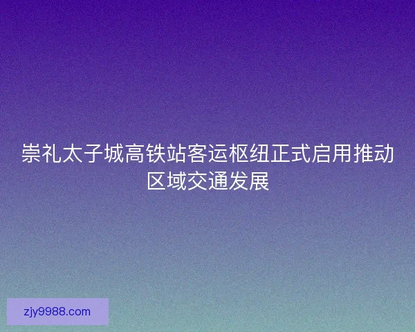 崇礼太子城高铁站客运枢纽正式启用推动区域交通发展 崇礼太子城高铁站客运枢纽正式启用推动区域交通发展