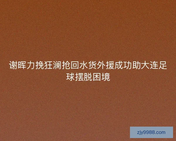 谢晖力挽狂澜抢回水货外援成功助大连足球摆脱困境